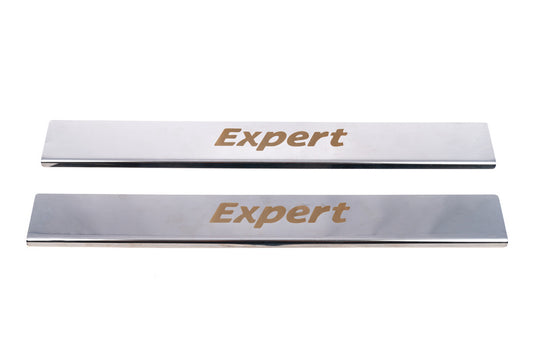 Stainless Steel Door Sill Protectors (Carmos, 2 pcs) for Peugeot Expert 2007-2016 - image 2