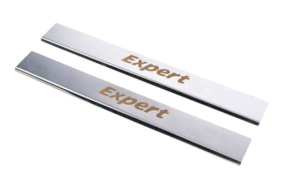 Door sills (Carmos, 2 pieces, stainless steel) for Peugeot Expert 2007-2016 - Reelken Auto