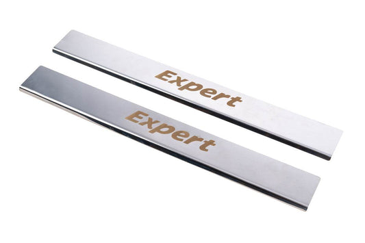Door sills (Carmos, 2 pieces, stainless steel) for Peugeot Expert 2007-2016 - Reelken Auto