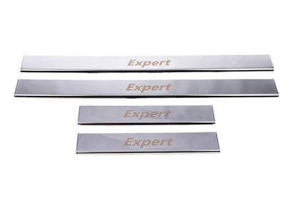 Pads for door sills Carmos (4 pieces, stainless steel) for Peugeot Expert 2017↗ - Reelken Auto