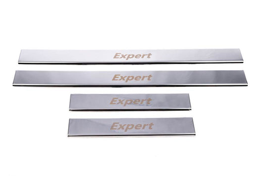 Pads for door sills Carmos (4 pieces, stainless steel) for Peugeot Expert 2017↗ - Reelken Auto