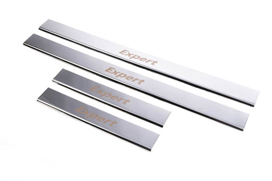 Pads for door sills Carmos (4 pieces, stainless steel) for Peugeot Expert 2017↗ - Reelken Auto