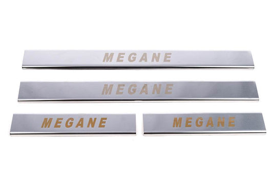 Door sills (Carmos, 4 pieces, steel) for Renault Megane II 2004-2009 - Reelken Auto