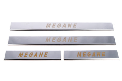 Door Sill Covers (Carmos, 4 pcs, Stainless Steel) for Renault Megane II 2004-2009 - image 2