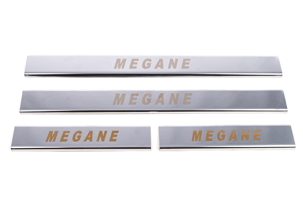 Door Sill Covers (Carmos, 4 pcs, Stainless Steel) for Renault Megane II 2004-2009 - image 2