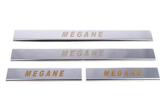 Door Sill Covers (Carmos, 4 pcs, Stainless Steel) for Renault Megane II 2004-2009 - image 2