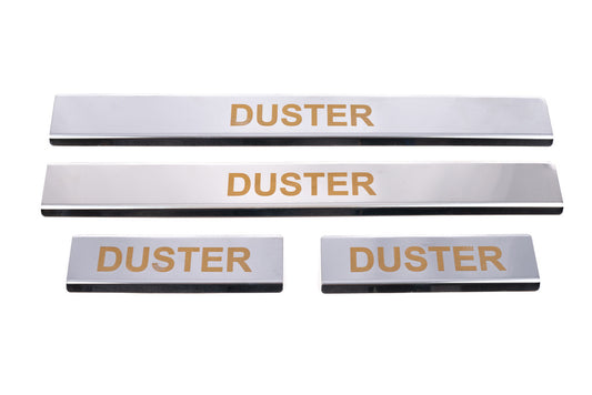 Door Sill Protectors Carmos V1 (4 pcs, Stainless Steel) for Renault Duster 2008-2017 - image 2