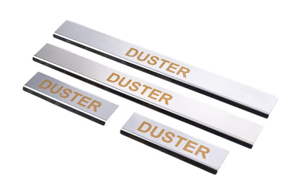 Door Sill Protectors Carmos V1 (4 pcs, Stainless Steel) for Renault Duster 2008-2017 - image 1
