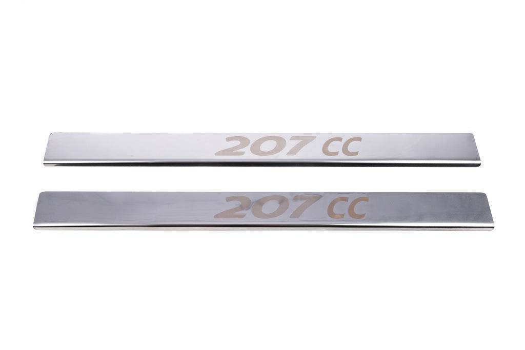 Door sills Carmos (2 pcs, stainless steel) for Peugeot 207 - Reelken Auto