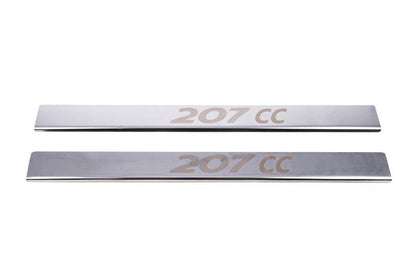 Door sills Carmos (2 pcs, stainless steel) for Peugeot 207 - Reelken Auto