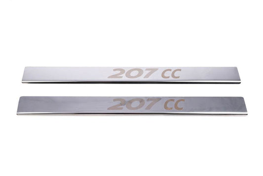 Door sills Carmos (2 pcs, stainless steel) for Peugeot 207 - Reelken Auto