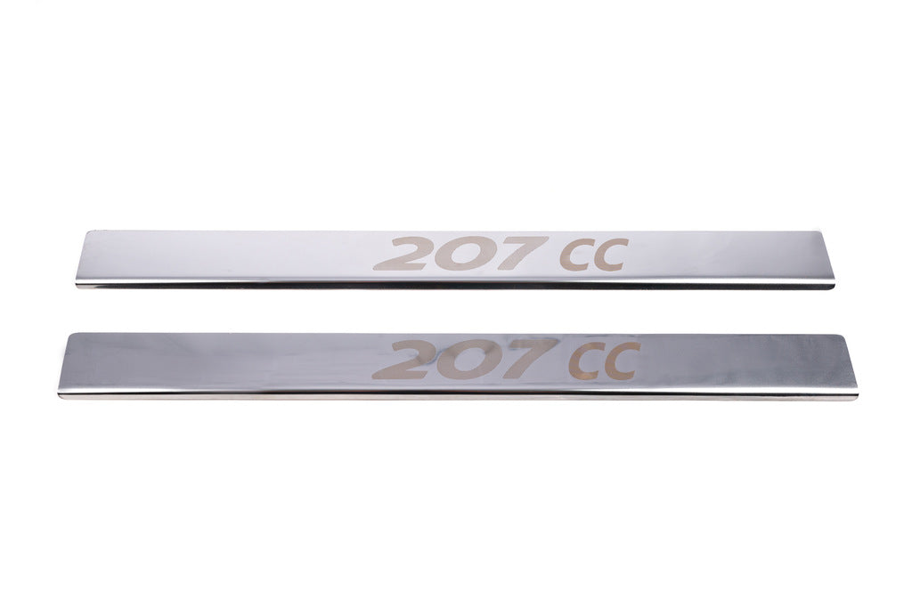 Carmos Door Sill Protectors (2 pcs, Stainless Steel) for Peugeot 207 2006-2014 - image 2