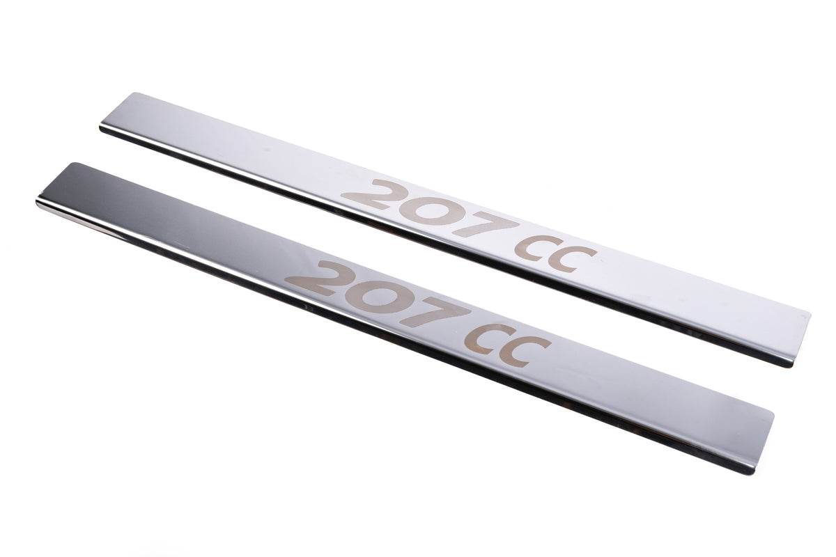 Door sills Carmos (2 pcs, stainless steel) for Peugeot 207 - Reelken Auto