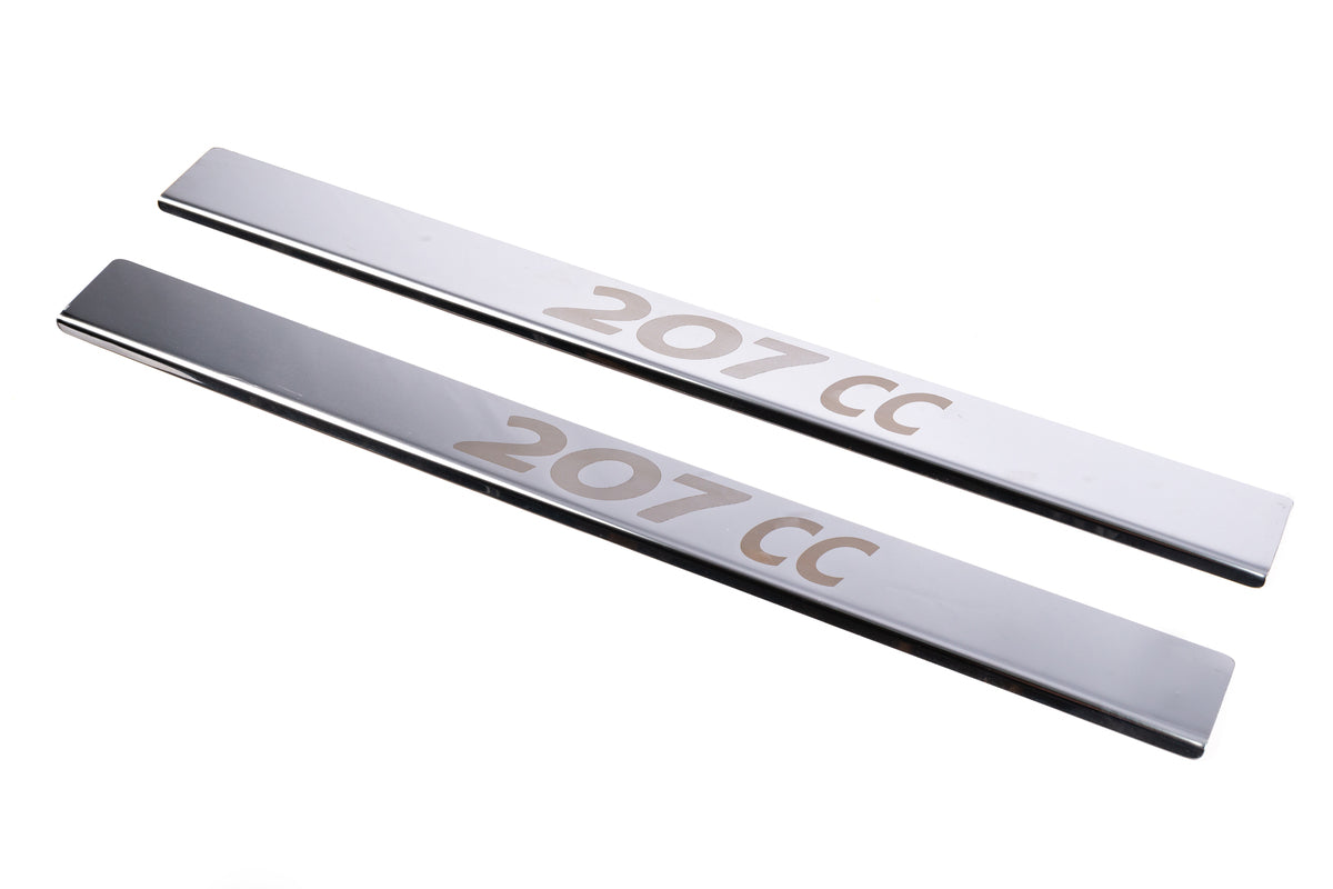 Carmos Door Sill Protectors (2 pcs, Stainless Steel) for Peugeot 207 2006-2014 - image 1