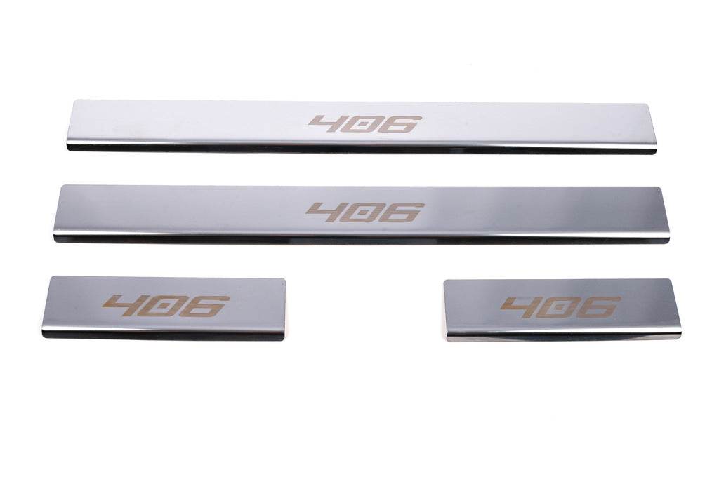 Carmos sill plates (4 pcs., stainless steel) for Peugeot 406 - Reelken Auto