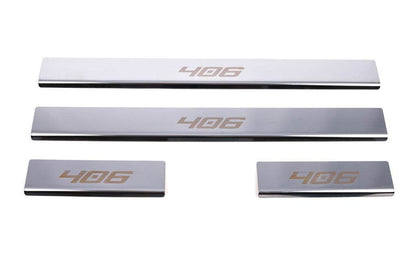 Carmos sill plates (4 pcs., stainless steel) for Peugeot 406 - Reelken Auto