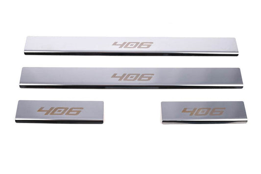 Carmos sill plates (4 pcs., stainless steel) for Peugeot 406 - Reelken Auto