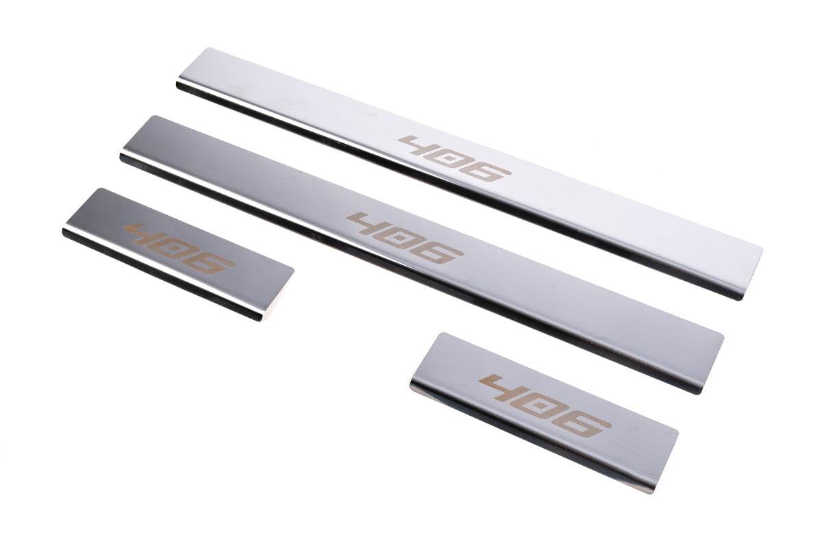 Carmos sill plates (4 pcs., stainless steel) for Peugeot 406 - Reelken Auto