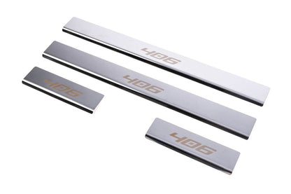 Carmos sill plates (4 pcs., stainless steel) for Peugeot 406 - Reelken Auto