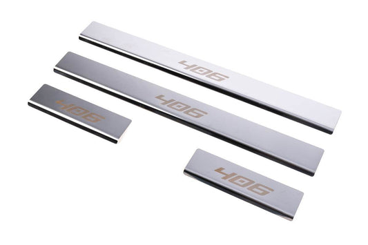 Carmos sill plates (4 pcs., stainless steel) for Peugeot 406 - Reelken Auto