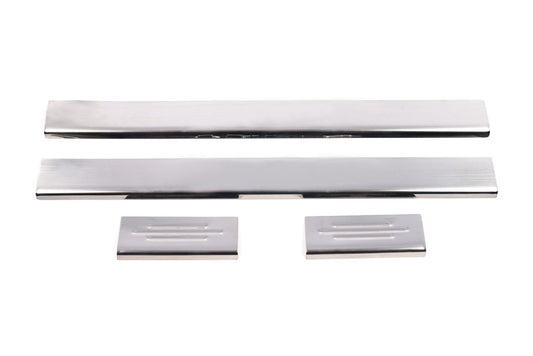 Carmos Door Sill Protectors (4 pcs, Stainless Steel) for Toyota Yaris 2006-2011 - image 2