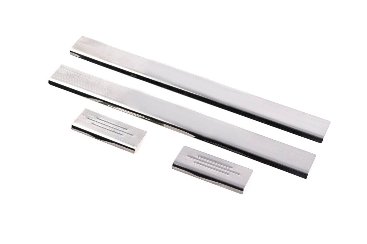 Door sills Carmos (4 pieces, stainless steel) for Toyota Yaris 2006-2011 - Reelken Auto
