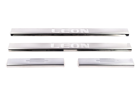 Door Sill Protectors Carmos V1 (4 pcs, Stainless Steel) for Seat Leon 2013-2020 - image 2