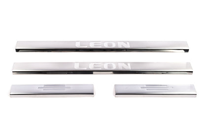 Door Sill Protectors Carmos V1 (4 pcs, Stainless Steel) for Seat Leon 2013-2020 - image 2