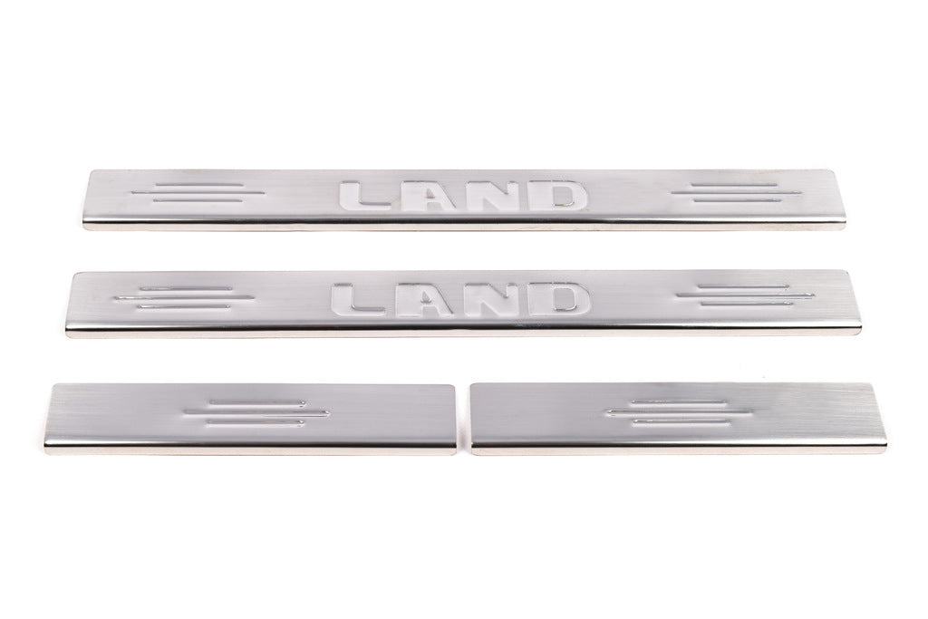Carmos Door Sill Protectors (4 pcs, Stainless Steel) for Toyota Land Cruiser 100 1998-2007 - image 2