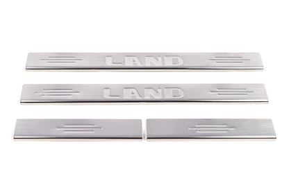 Carmos Door Sill Protectors (4 pcs, Stainless Steel) for Toyota Land Cruiser 100 1998-2007 - image 2