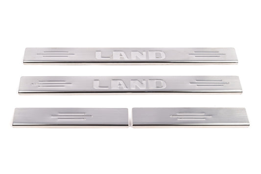Carmos Door Sill Protectors (4 pcs, Stainless Steel) for Toyota Land Cruiser 100 1998-2007 - image 2