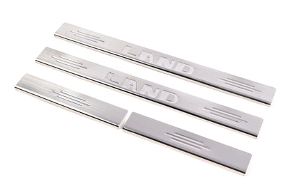 Carmos Door Sill Protectors (4 pcs, Stainless Steel) for Toyota Land Cruiser 100 1998-2007 - image 1