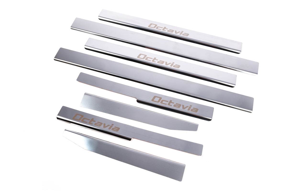 Sill Carmos (8 PCs, stainless.) for Skoda Octavia II A5 2010-2013 - Reelken Auto