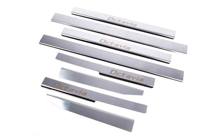 Sill Carmos (8 PCs, stainless.) for Skoda Octavia II A5 2010-2013 - Reelken Auto