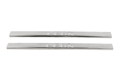 Carmos Door Sill Protectors (2-door, Stainless Steel) for Seat Leon 2013-2020 - image 2