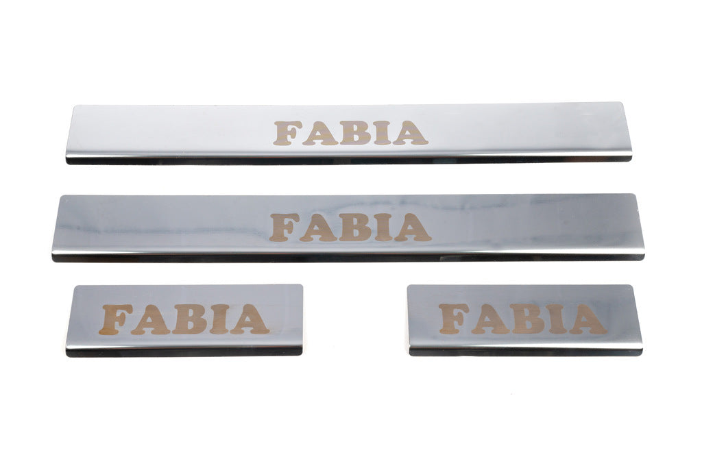 Carmos Door Sill Protectors (4 pcs, Stainless Steel) for Skoda Fabia 2000-2007 - image 4