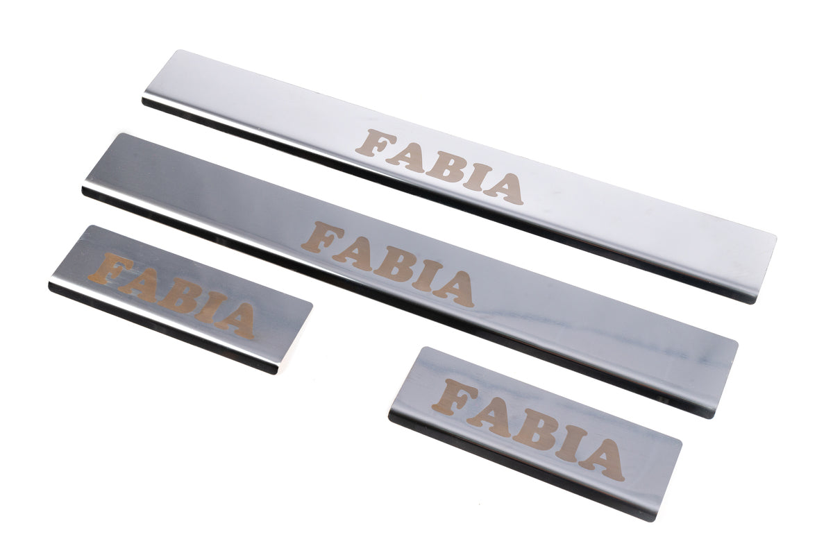 Carmos Door Sill Protectors (4 pcs, Stainless Steel) for Skoda Fabia 2007-2014 - image 3