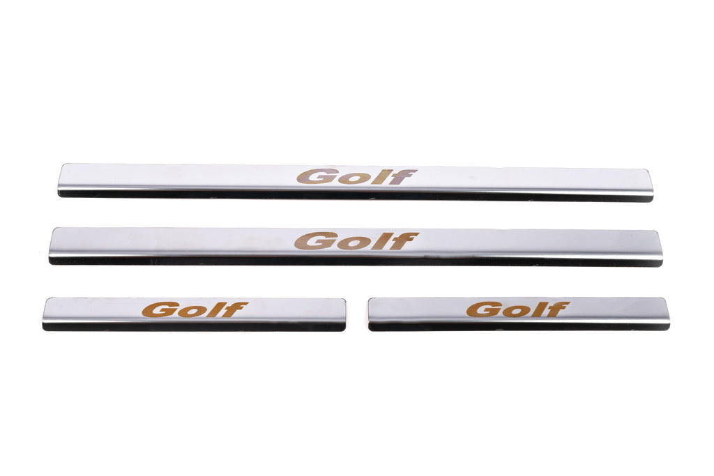 Carmos V1 Stainless Steel Door Sill Protectors for Volkswagen Golf 6 2008-2014 - image 2