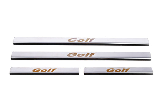 Carmos V1 Stainless Steel Door Sill Protectors for Volkswagen Golf 6 2008-2014 - image 2