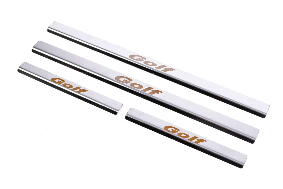 Carmos V1 Stainless Steel Door Sill Protectors for Volkswagen Golf 6 2008-2014 - image 1