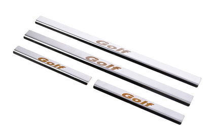 Carmos V1 Stainless Steel Door Sill Protectors for Volkswagen Golf 6 2008-2014 - image 1