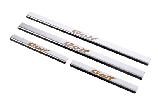 Carmos V1 Stainless Steel Door Sill Protectors for Volkswagen Golf 6 2008-2014 - image 1