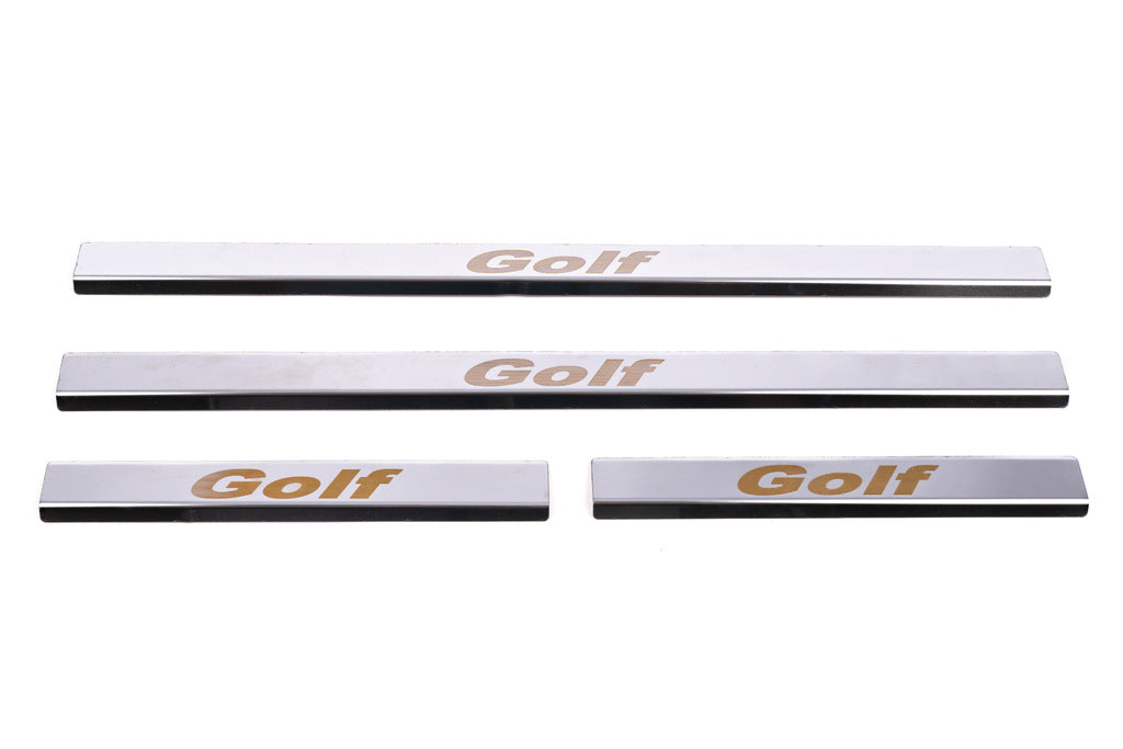 Door Sill Protectors Carmos V1 (4 pcs, Stainless Steel) for Volkswagen Golf 5 2003-2009 - image 2