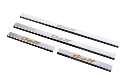 Door Sill Protectors Carmos V1 (4 pcs, Stainless Steel) for Volkswagen Golf 5 2003-2009 - image 1