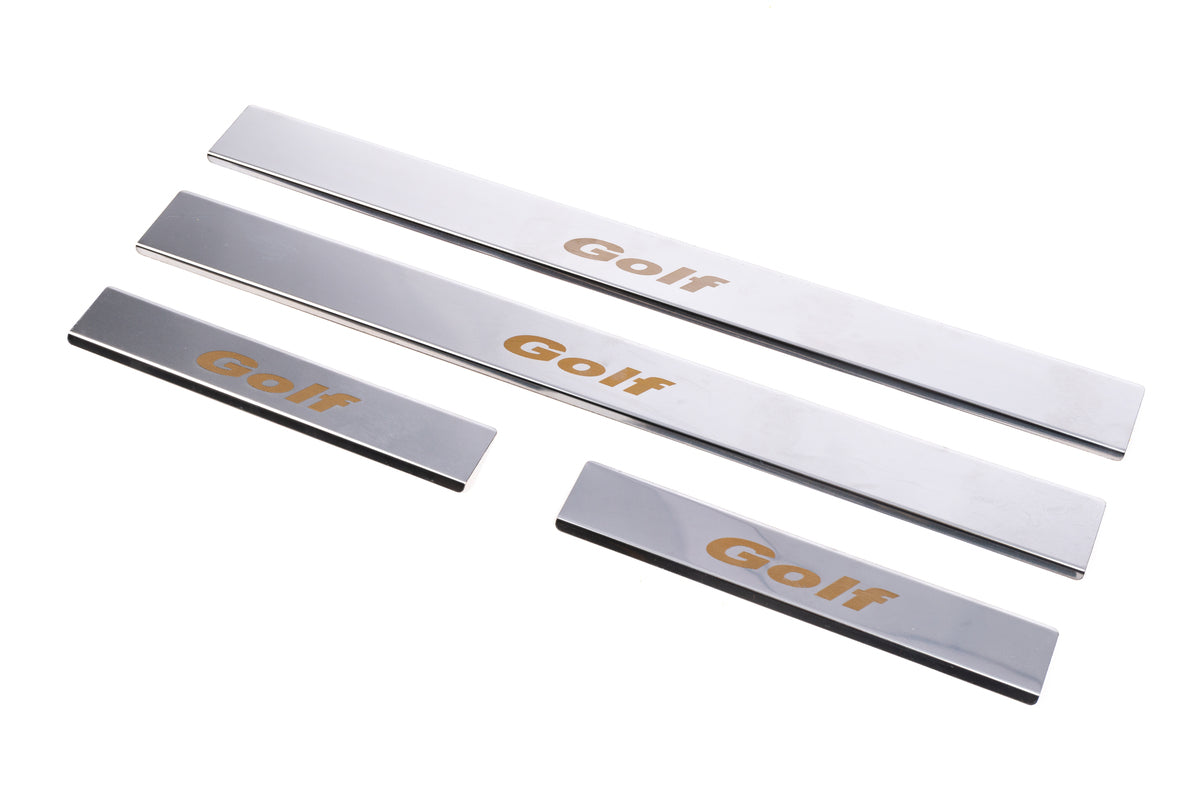 Carmos Door Sill Protectors (4 pcs, Stainless Steel) for Volkswagen Golf 4 1997-2006 - image 1