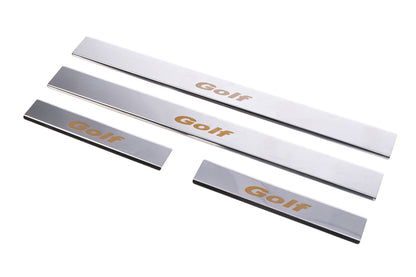 Carmos Door Sill Protectors (4 pcs, Stainless Steel) for Volkswagen Golf 4 1997-2006 - image 1