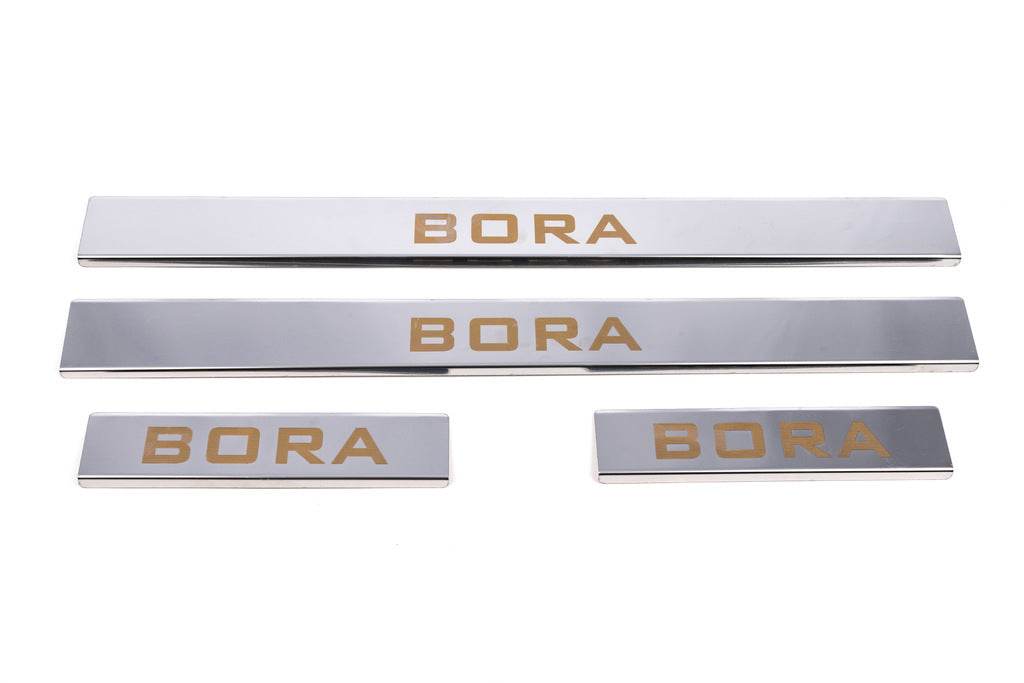 Door sills Carmos (4 pieces, stainless steel) for Volkswagen Bora 1998-2004 - Reelken Auto