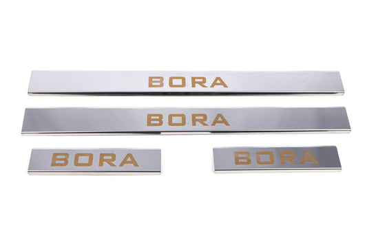Carmos Door Sill Protectors (4 pcs, Stainless Steel) for Volkswagen Bora 1998-2004 - image 2