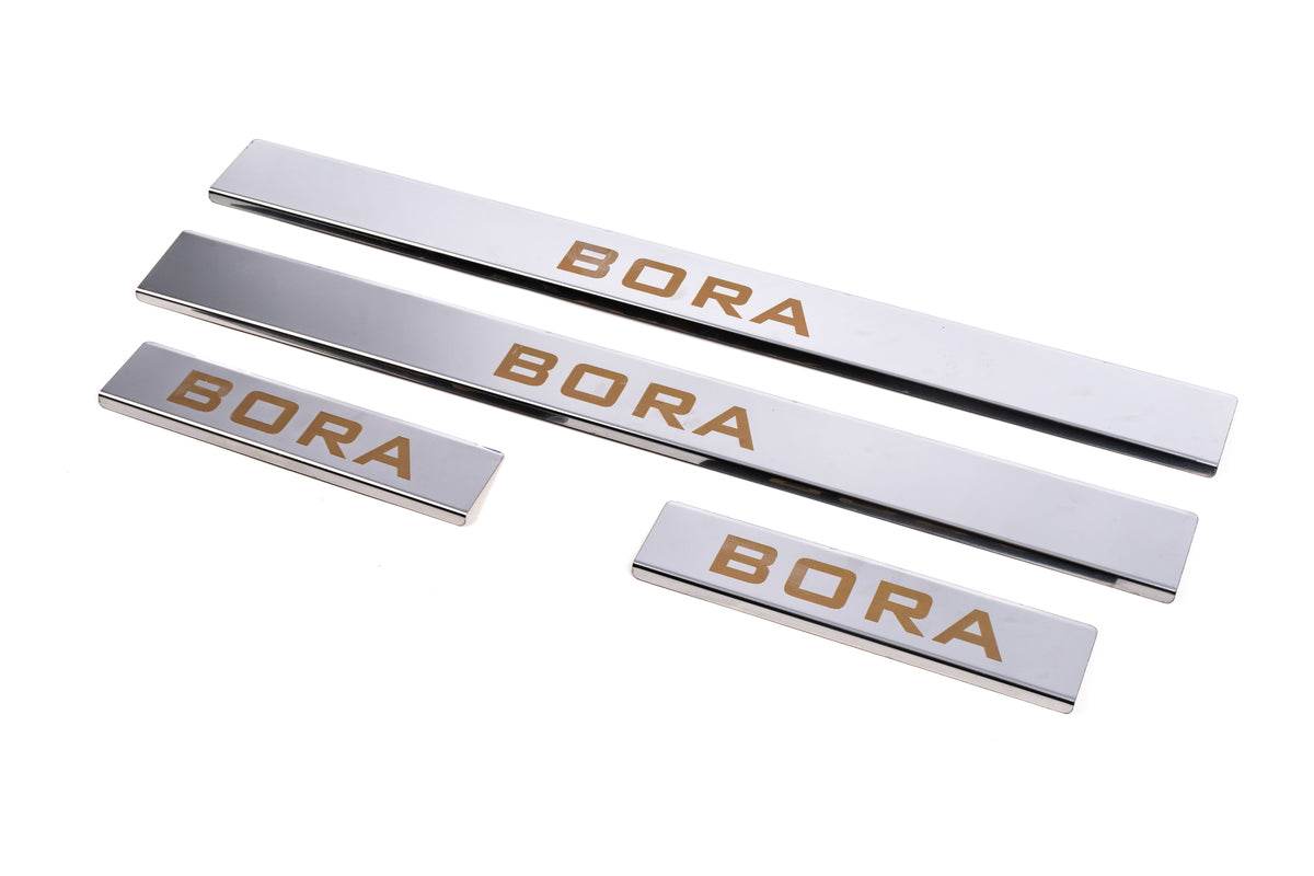 Door sills Carmos (4 pieces, stainless steel) for Volkswagen Bora 1998-2004 - Reelken Auto