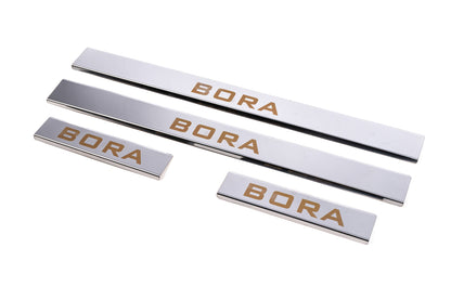Carmos Door Sill Protectors (4 pcs, Stainless Steel) for Volkswagen Bora 1998-2004 - image 1